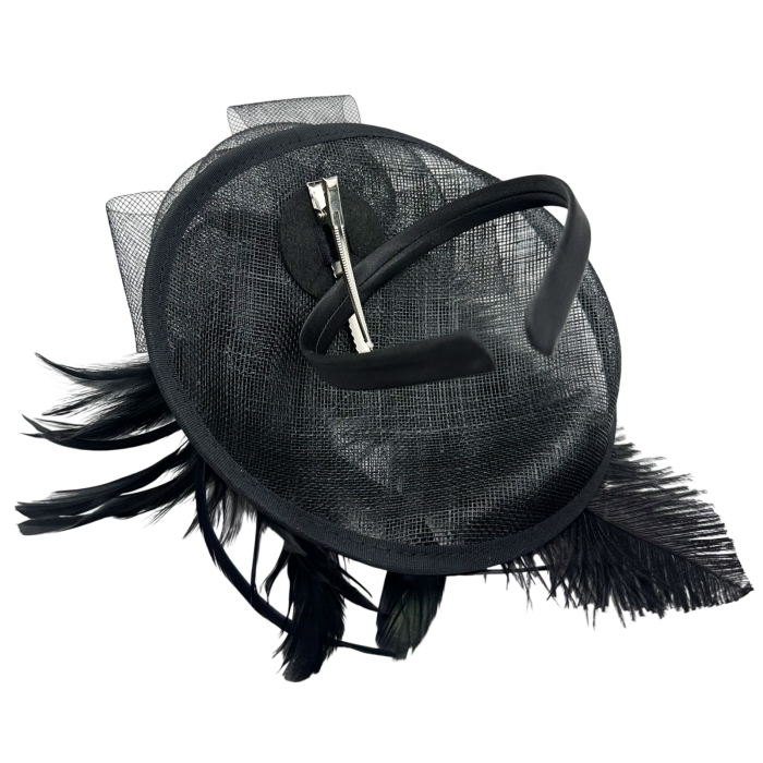 Voaletă elegantă neagra SOPHIA - fascinator cu pene decorative [4]