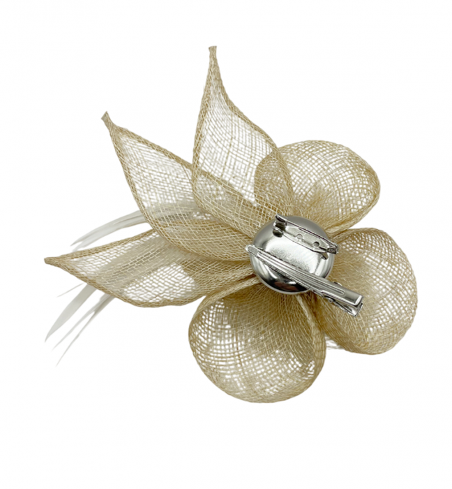 Voaleta - Fascinator & Brosa CARMEN, Bej, 12cm [2]