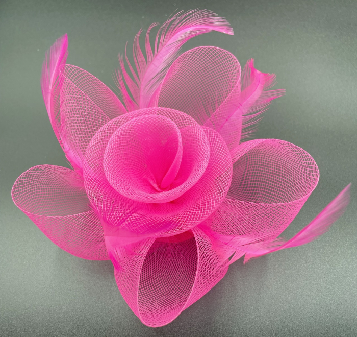 Voaleta - Fascinator & Brosa LUCINDA, Fucsia, 13cm [5]