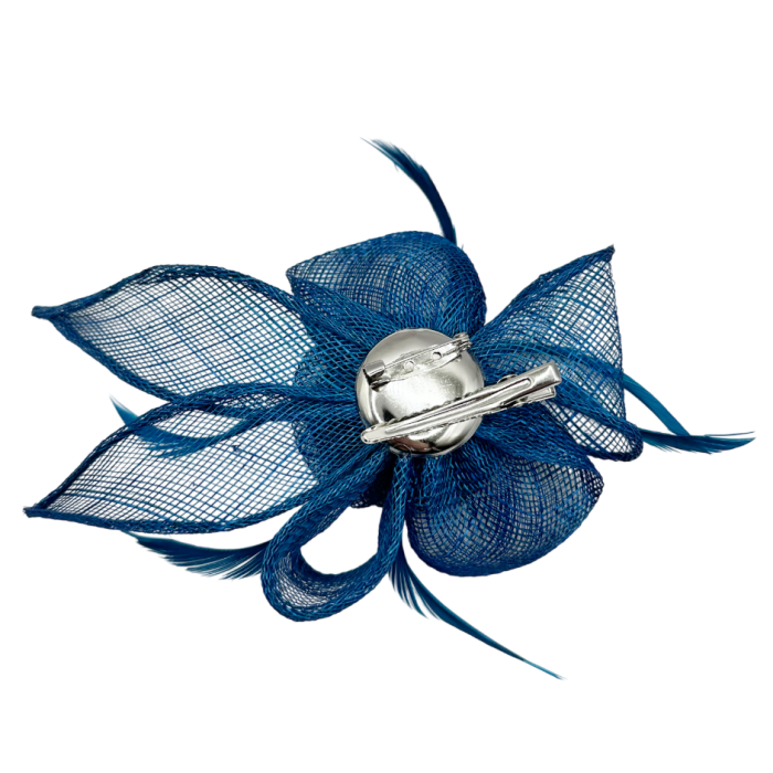 Voaleta albastra - Fascinator & Brosa cu pene ELOISE [2]