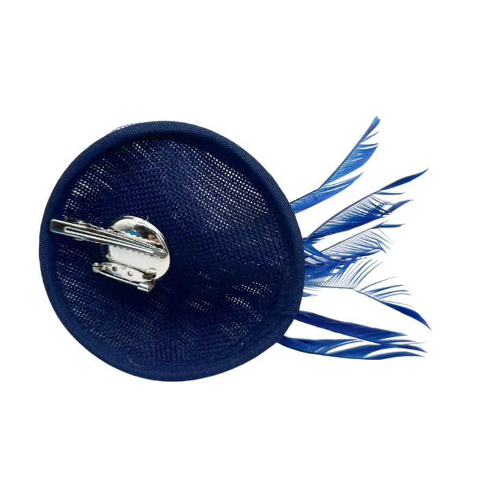 Voaleta Floare bleumarin - Fascinator cu pene si Brosa LEONIE [3]