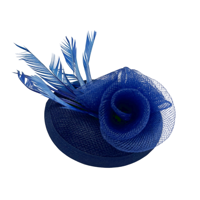 Voaleta Floare bleumarin - Fascinator cu pene si Brosa LEONIE [2]