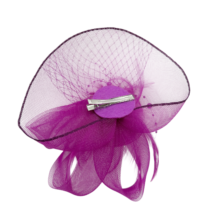 Voaleta Eleganta JESSICA tip fascinator, Mov magenta, 20 cm [3]