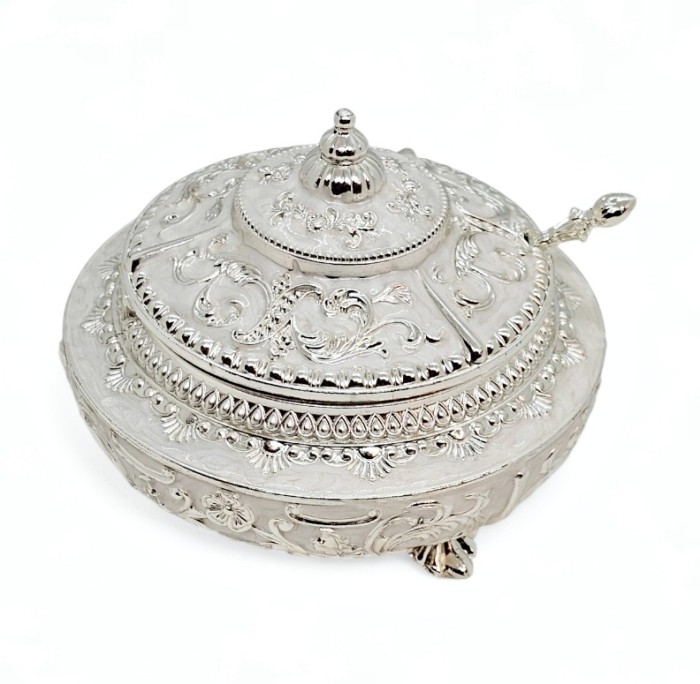 Zaharnita argintata cu lingurita SOPHIE, 14x10 cm - decor clasic elegant [3]
