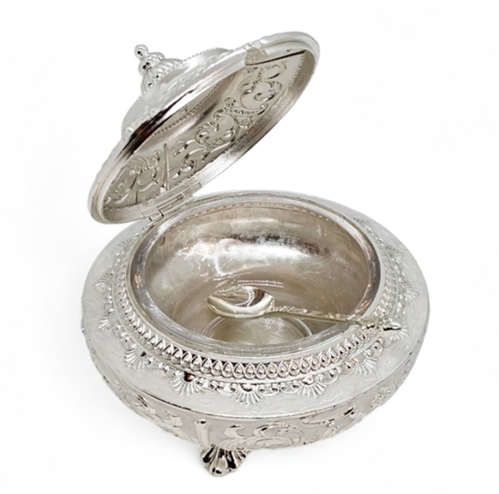Zaharnita argintata cu lingurita SOPHIE, 14x10 cm - decor clasic elegant [4]