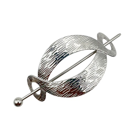 MODA & ACCESORII - Ac de par metalic argintiu KYOTO – accesoriu elegant pentru coc