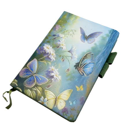 CADOURI & PAPETARIE - Agenda nedatata A6 EDEN GARDEN, Coperta cu flori si fluturi