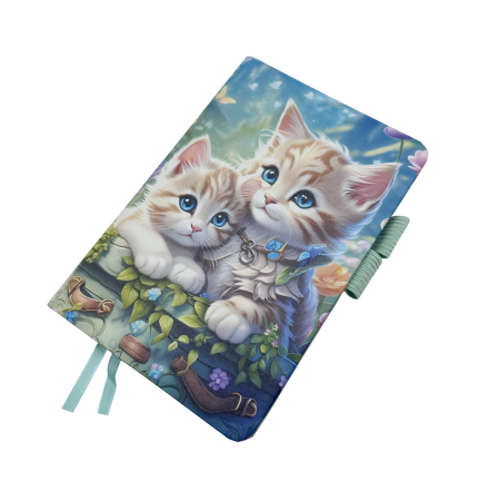 CADOURI & PAPETARIE - Agenda nedatata A6 KITTY GARDEN - Coperta cu pisicute