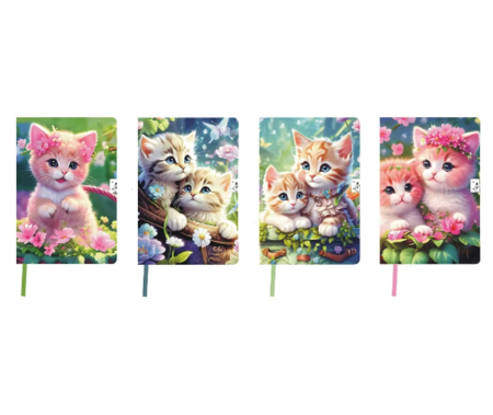Agenda nedatata A6 KITTY GARDEN - Coperta cu pisicute [5]