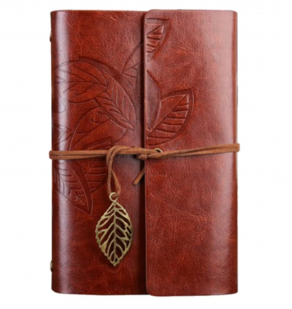 Agende & Articole De Birou - Agenda tip jurnal vintage LEAF, 13x18cm, Maro roscat