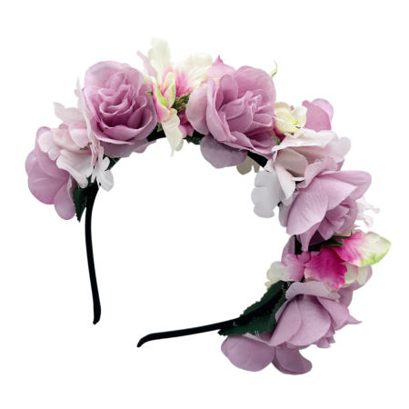 Accesorii De Par & Voalete & Diverse - Bentita de par ISABELLE cu flori aplicate, Roz