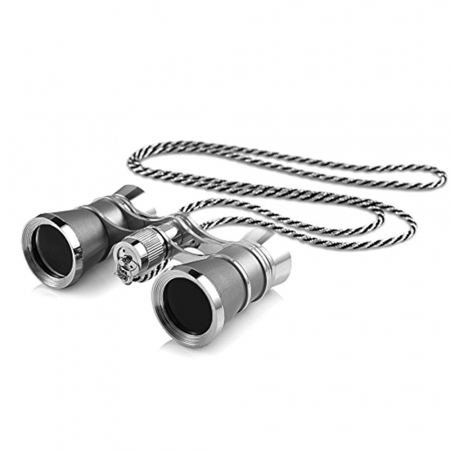 ACCESORII UTILE - Binoclu 3x25 argintiu cu lant RETRO OPERA