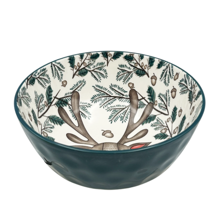 Bol ceramic de Crăciun cu ren și crenguțe de brad VIXEN [1]
