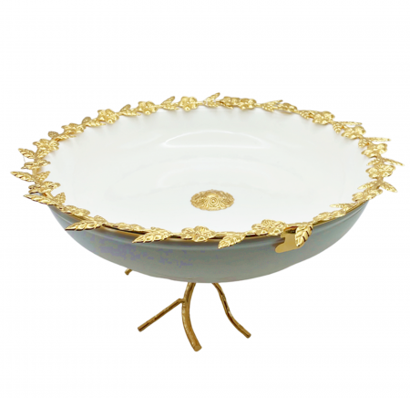 Bol alb cu picior MARGARET, 25cm [1]