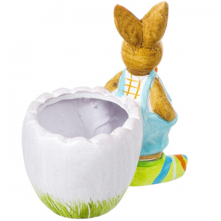 Iepure decorativ cu bol BUGSY, 13x14cm [1]