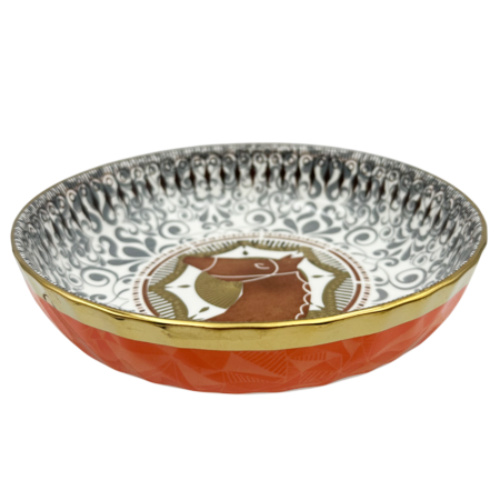 Platouri & Tavi - Bol portelan cu margine aurie HERMES