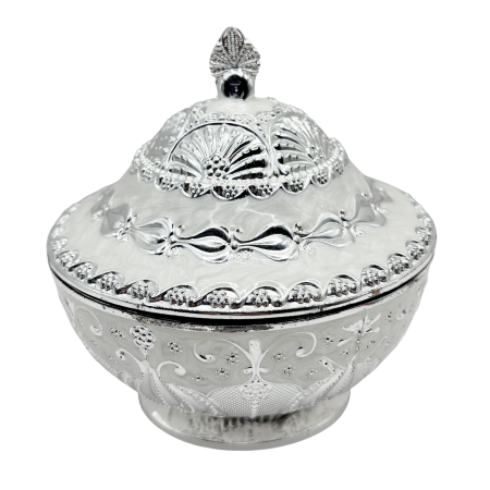 CASA & DECOR - Bomboniera decorativa argintata IMPERIAL- clasic elegant