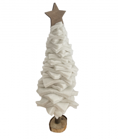 CRACIUN MAGIC - Brad Craciun decorativ ECO CHIC, Alb, 43cm