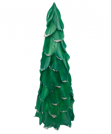 Bradut decorativ cu pene JOY, Verde, 20cm [1]