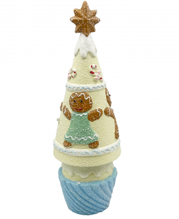 SWEET WONDERLAND - Bradut de turta dulce cu lumina LED SWEET, Galben, 30cm