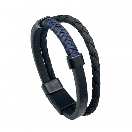 Bijuterii Barbatesti - Bratara barbati BRAD, Piele neagra