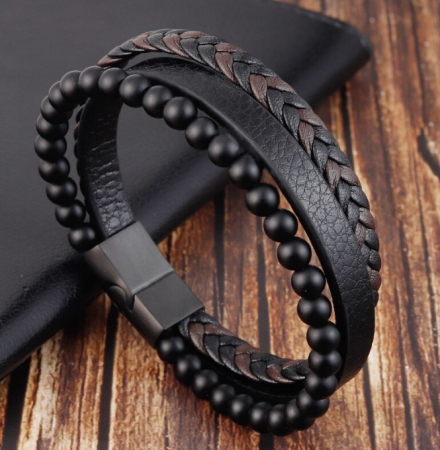 Bratara barbati DRAKE, Piele neagra [1]