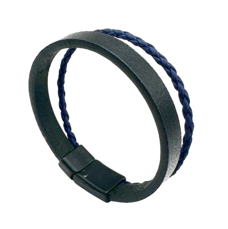 Bijuterii Barbatesti - Bratara barbati ERIC, Piele neagra