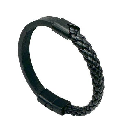Bijuterii Barbatesti - Bratara barbati PAUL, Piele neagra