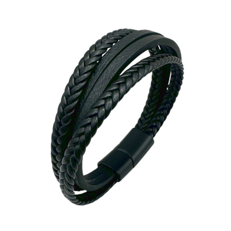 Bijuterii Barbatesti - Bratara barbati RAY, Piele neagra