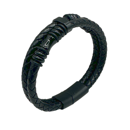 Bijuterii Barbatesti - Bratara barbati ROBIN, Piele neagra
