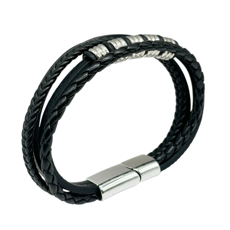 Bratara barbati STEVE, Piele neagra [1]