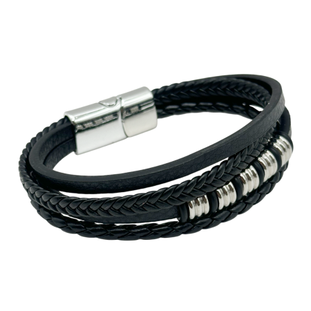 Bratara barbati STEVE, Piele neagra [2]