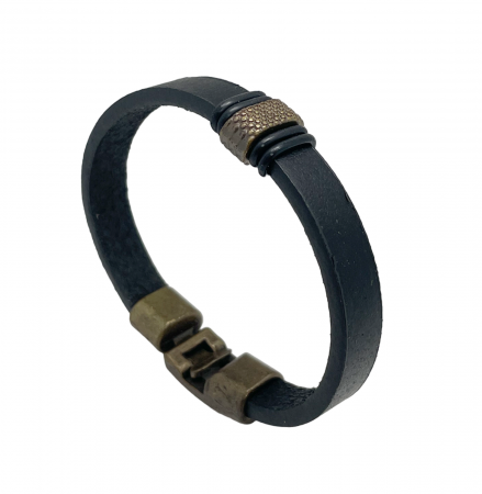 Bratara barbati TOMMY, Piele neagra [1]
