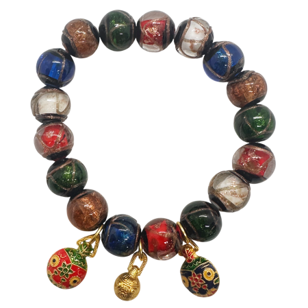 Bratara din sticla marmorata cu charm-uri LUCKY BEAST [1]