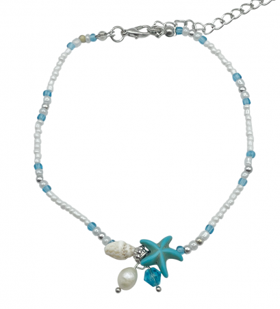 FASHION - Bratara de picior SUMMER cu scoici si margelute