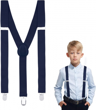 ACCESORII VESTIMENTARE COPII - Bretele pentru copii DENIS, Bleumarin, Cu clips