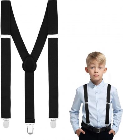 ACCESORII VESTIMENTARE COPII - Bretele pentru copii DENIS, Negru, Cu clips