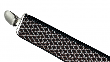 Bretele late cu model DRAKE, Negru/ Maro, Cu clips [1]