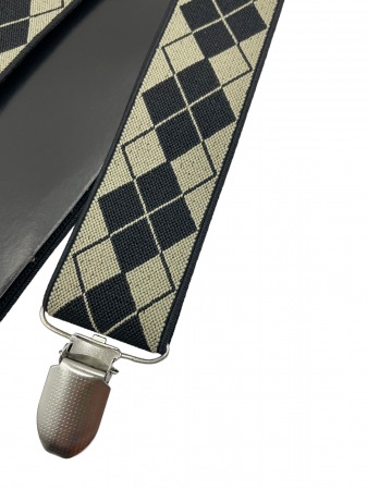 Bretele late cu model MARTIN, Bej/ Negru, Cu clips [3]