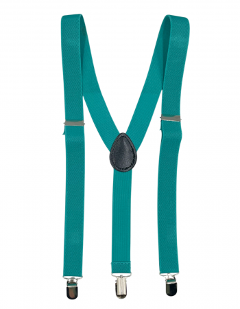 Bretele & Palarii Barbati - Bretele inguste TRENDY, Verde turcoaz, Cu clips