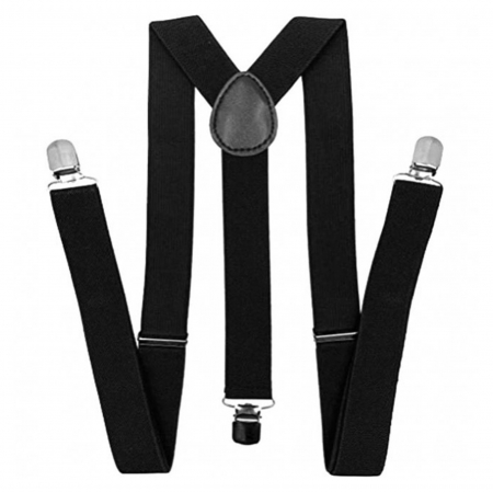 Cravate & Bretele & Papioane Craciun - Bretele late CHARLIE, Negru, Cu clips