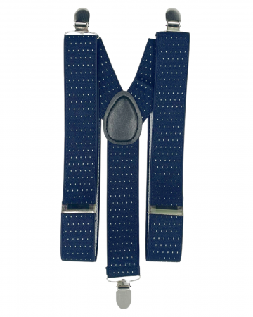 Bretele late bleumarin cu model - pentru barbati - ALBERT, Cu clips [1]