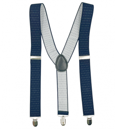 Bretele late bleumarin cu model - pentru barbati - ALBERT, Cu clips
