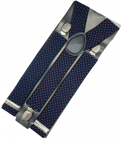 Bretele late cu model BRETT, Bleumarin, Cu clips [3]