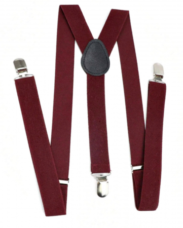 Bretele late CHARLIE, Burgundy, Cu clips [2]