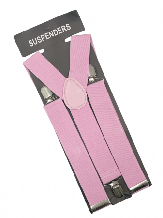 Bretele late roz - pentru barbati - CHARLIE, Cu clips [1]