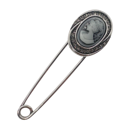 Brosa Argintie Ac de siguranta cu Camee LYNN [2]