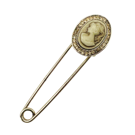 ACCESORII VESTIMENTARE FEMEI - Brosa Camee LYNN, Auriu, 7.5cm