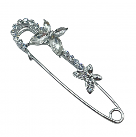 Brose & Pandantive - Brosa - Ac de siguranta NELLY, Argintiu, 6cm