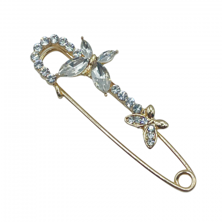 Brose & Pandantive - Brosa - Ac de siguranta NELLY, Auriu, 6cm
